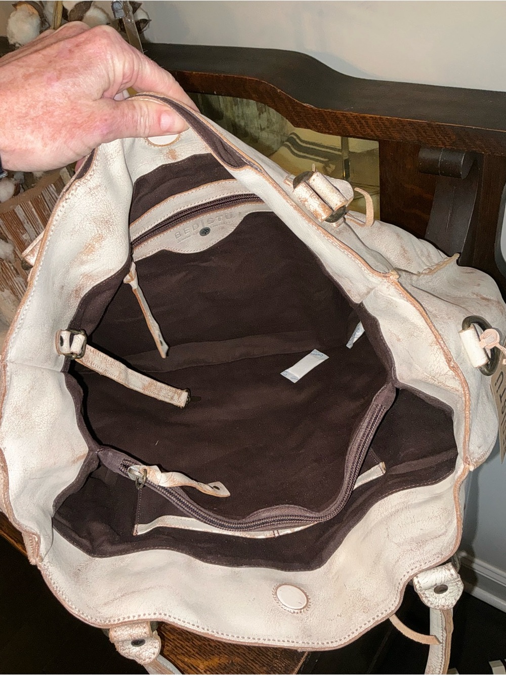 NWT Bed Stu Leather Rockaway Shoulder Crossbody Bag Tote Nectar Lux MSPR $345 - Picture 12 of 16
